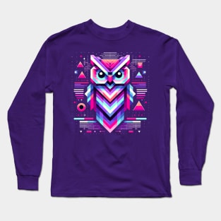 Neon Nocturne - Vaporwave Owl Long Sleeve T-Shirt